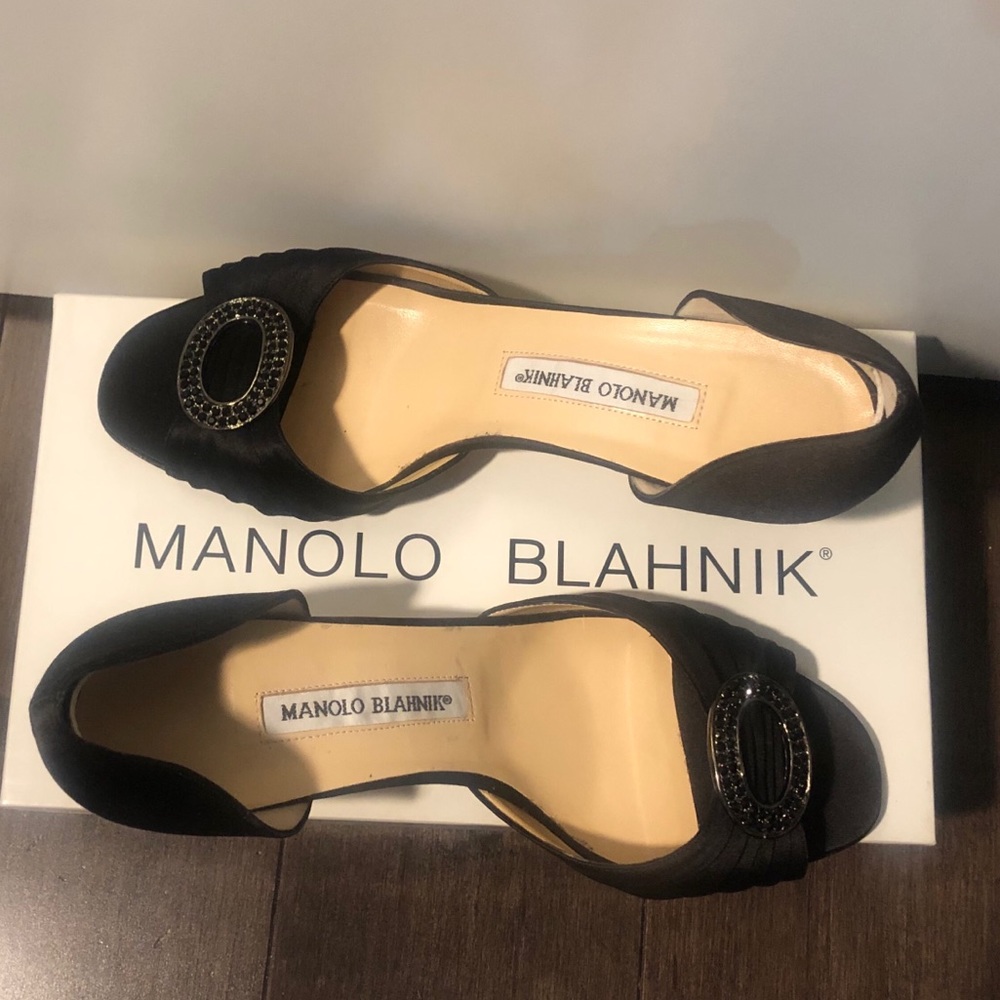 Satin D’Orsay Pumps w/ Crystals — size 38.5